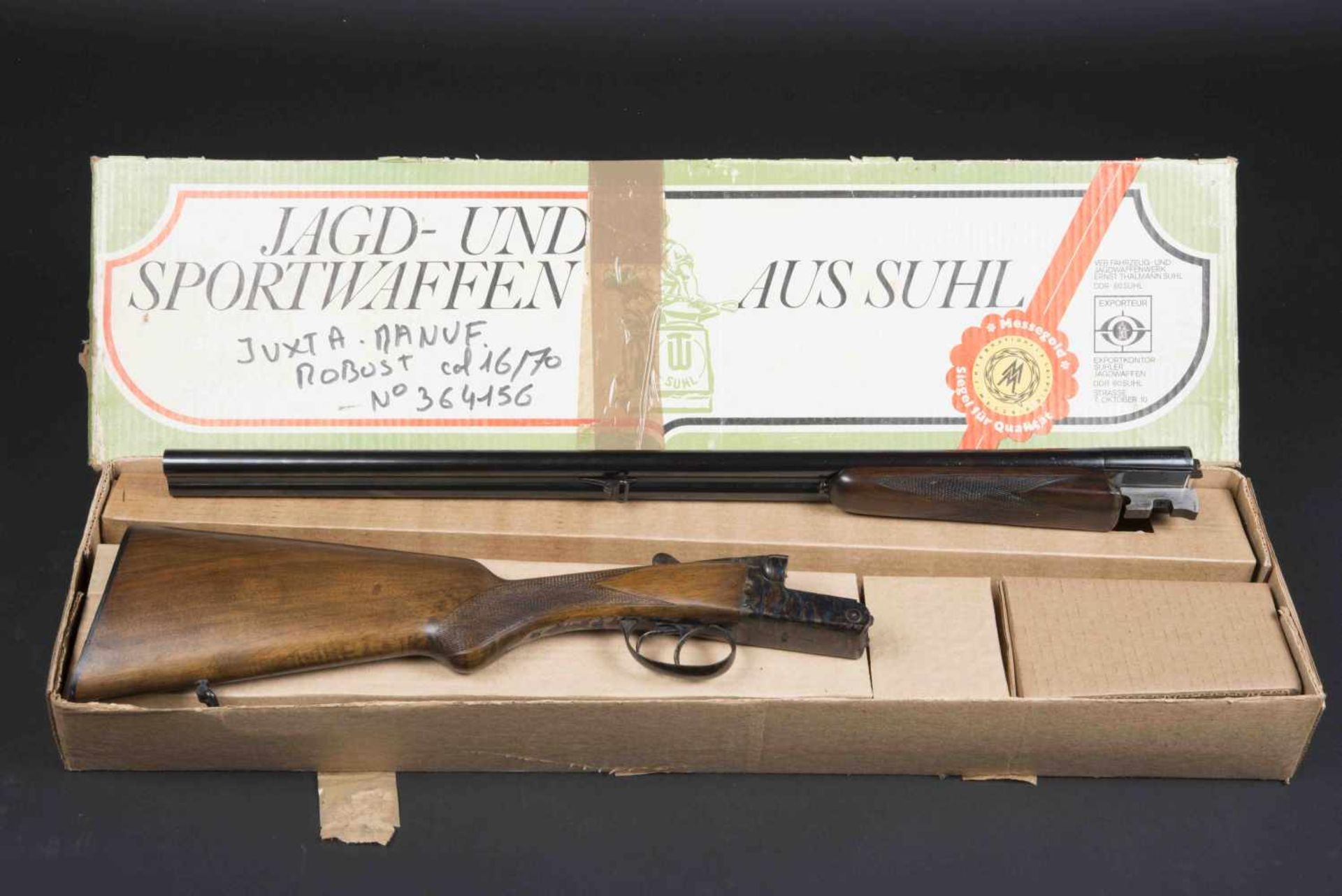 Fusil de chasse juxtaposé Robust Catégorie C Calibre 16/70, numéro 364156, complet en boite non du