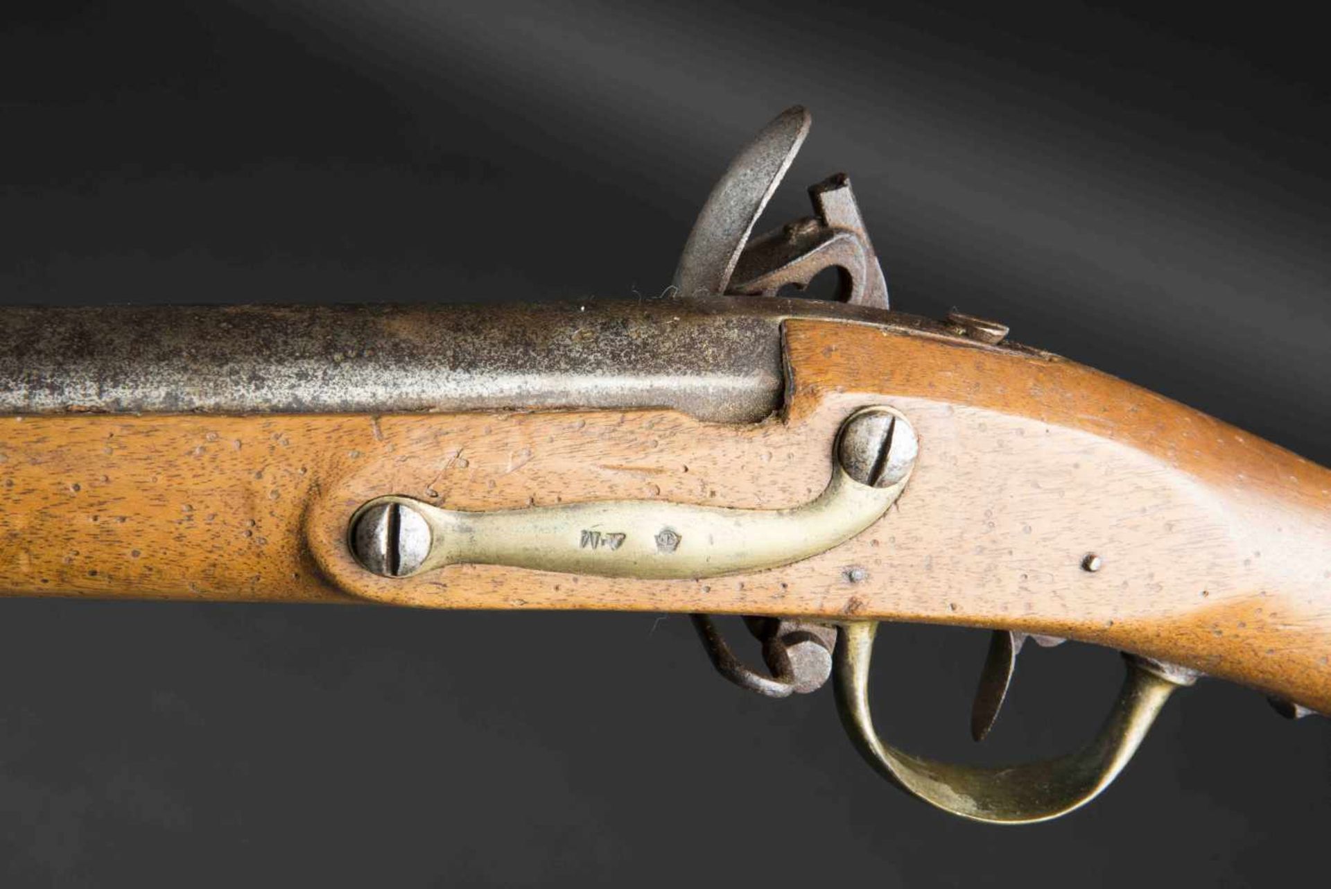 Fusil 1814 catégorie D Crosse en bois, parties métalliques présentes, dont certaines sont en laiton. - Bild 4 aus 4