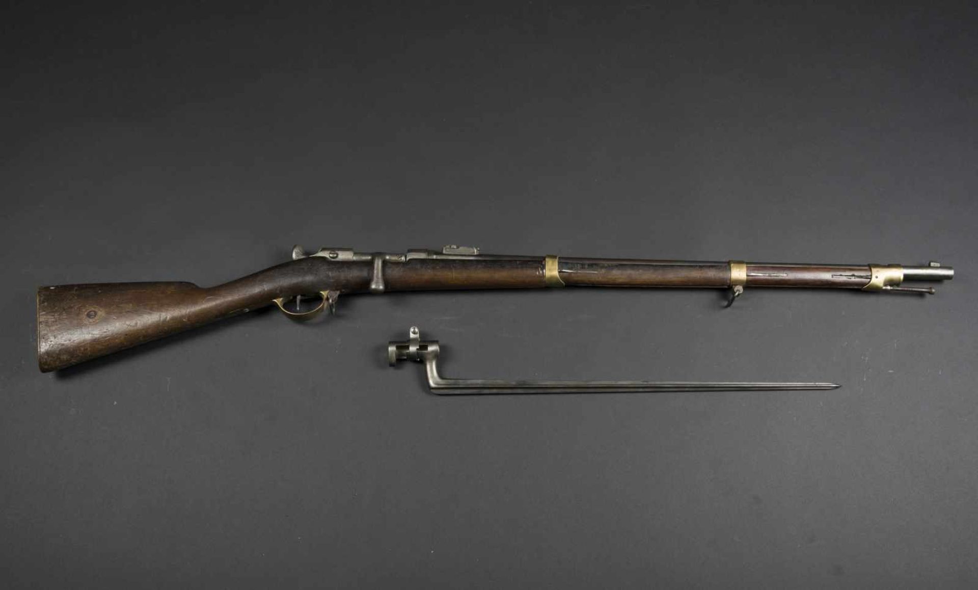 Carabine de cavalerie Chassepot modèle 1866 modifiée 1880 Plaque de couche avec marquage du 1er