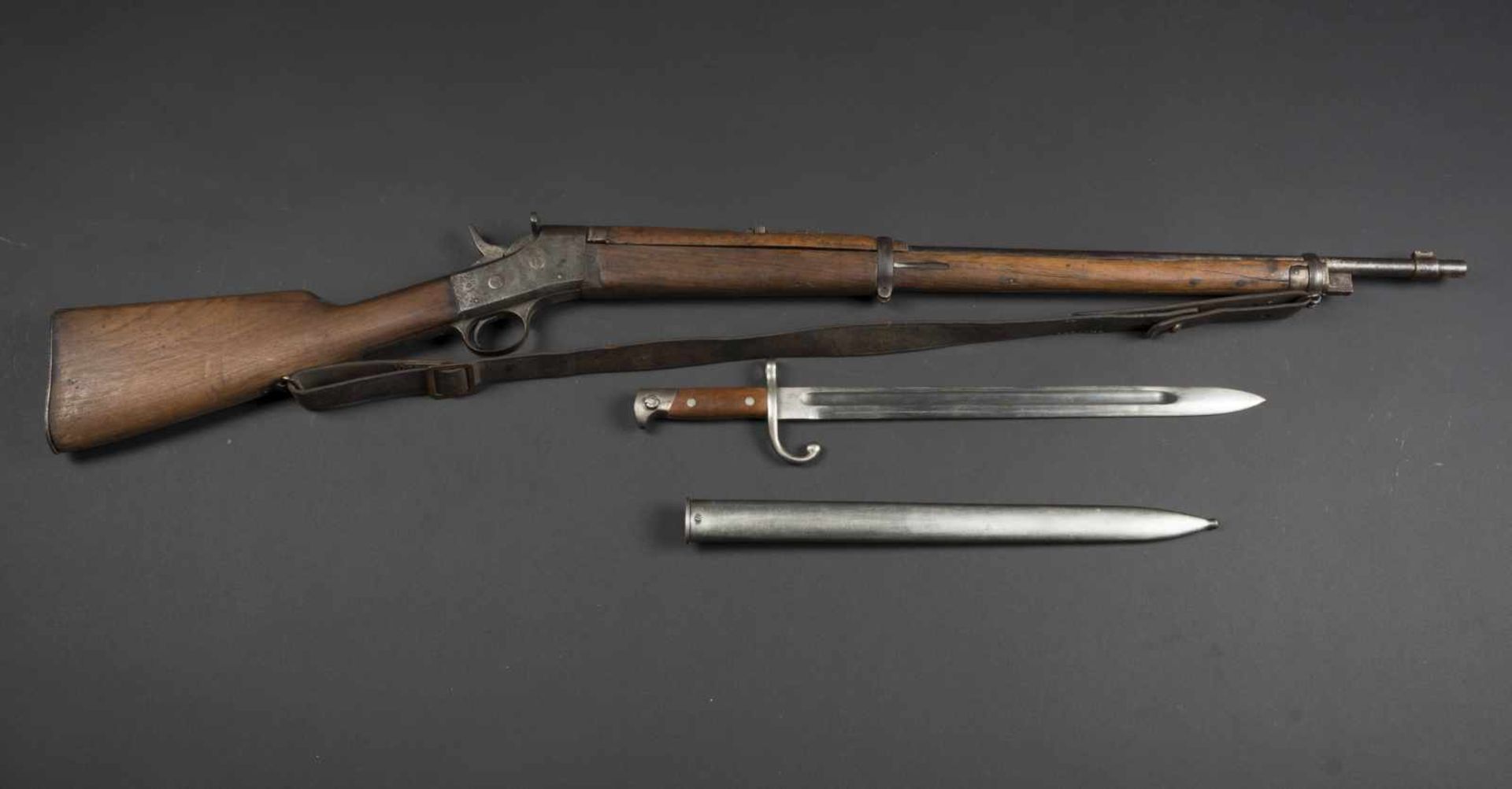 Fusil Remington modèle 1910 avec baïonnette et bretelle 50000 exemplaires de cette arme, dernier