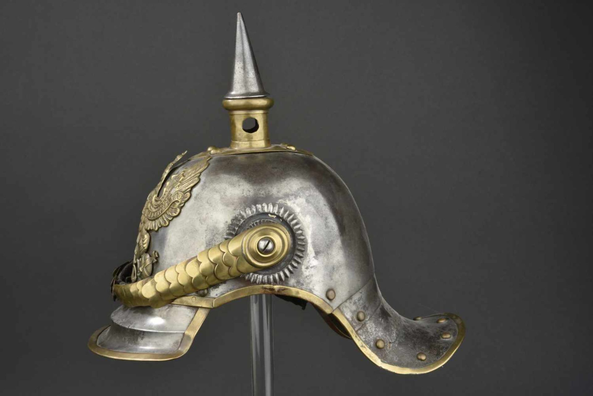 PRUSSE Casque troupe de cuirassier Prussien modèle 1867 Complet de ses jugulaires et cocarde ( - Bild 2 aus 4