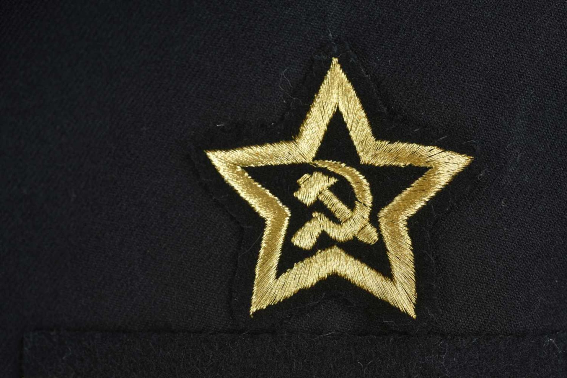 Uniforme de Contre amirale soviétique, année 1975 Vareuse en tissu noir, grades de col brodés en fil - Bild 4 aus 4