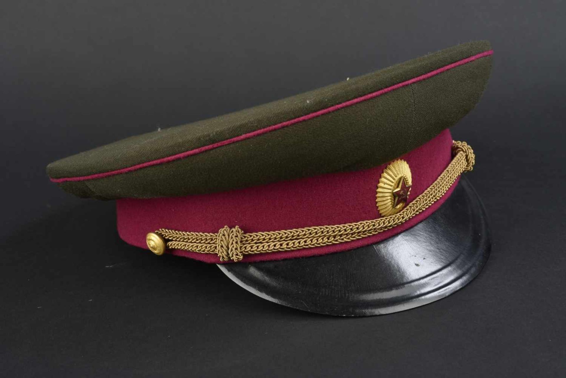 Casquette de service de général d'infanterie soviétique avant 1956 En tissu kaki, bandeau et