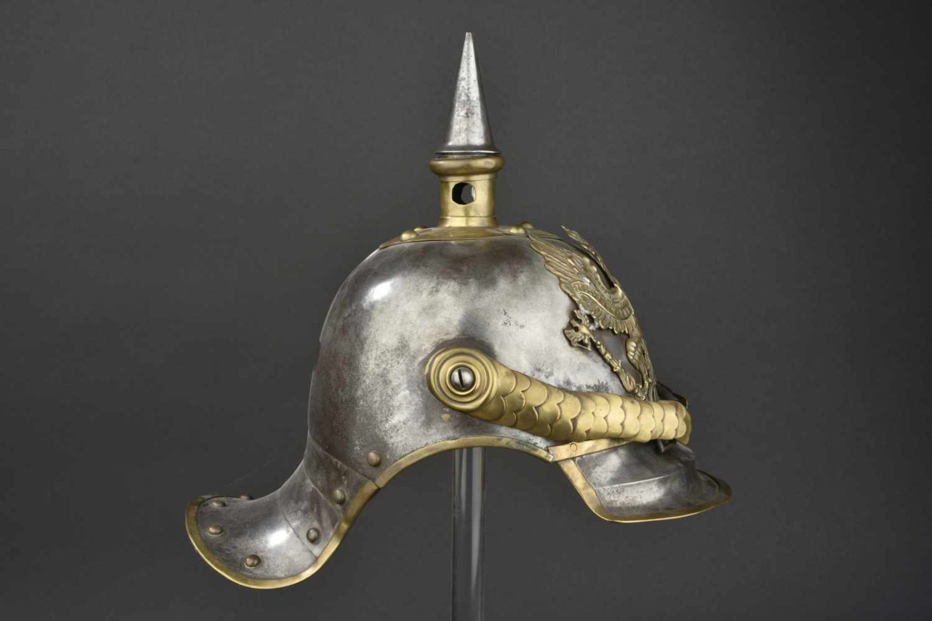 PRUSSE Casque troupe de cuirassier Prussien modèle 1867 Complet de ses jugulaires et cocarde ( - Bild 3 aus 4