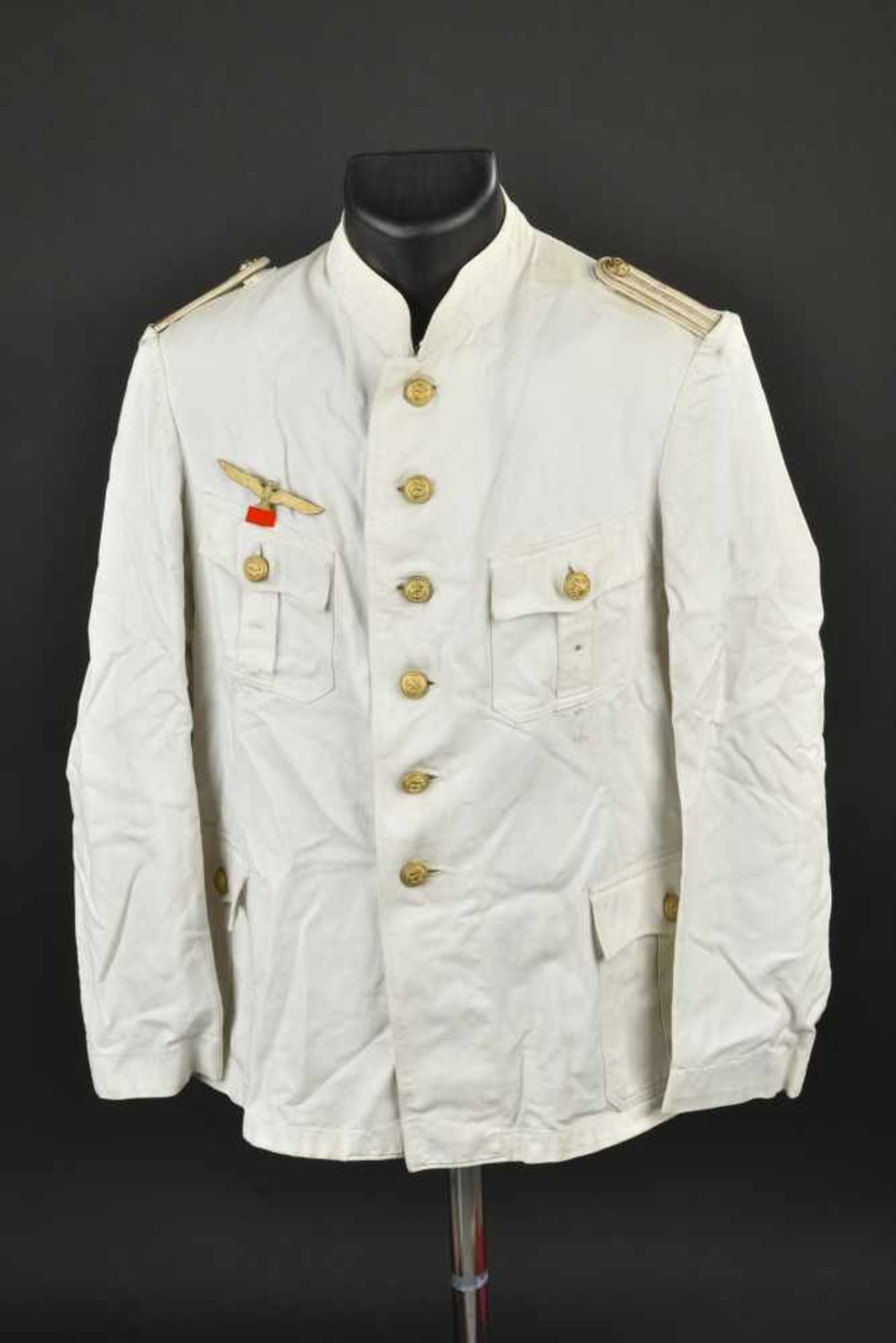 Veste blanche d'été du 1er modèle pour officier et officier marinier de la Kriegsmarine En tissu