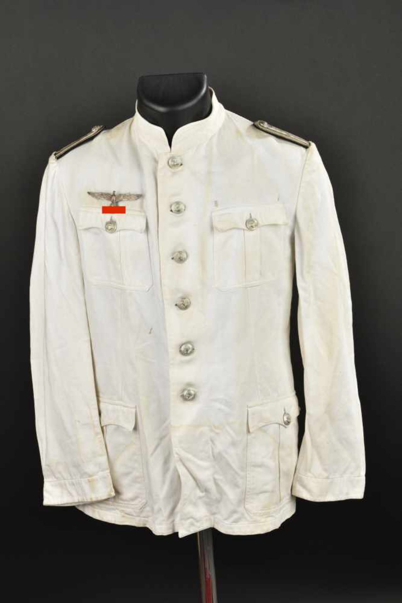 Vareuse blanche de Leutnant Z See de l'administration de la Kriegsmarine En tissu coton blanc,