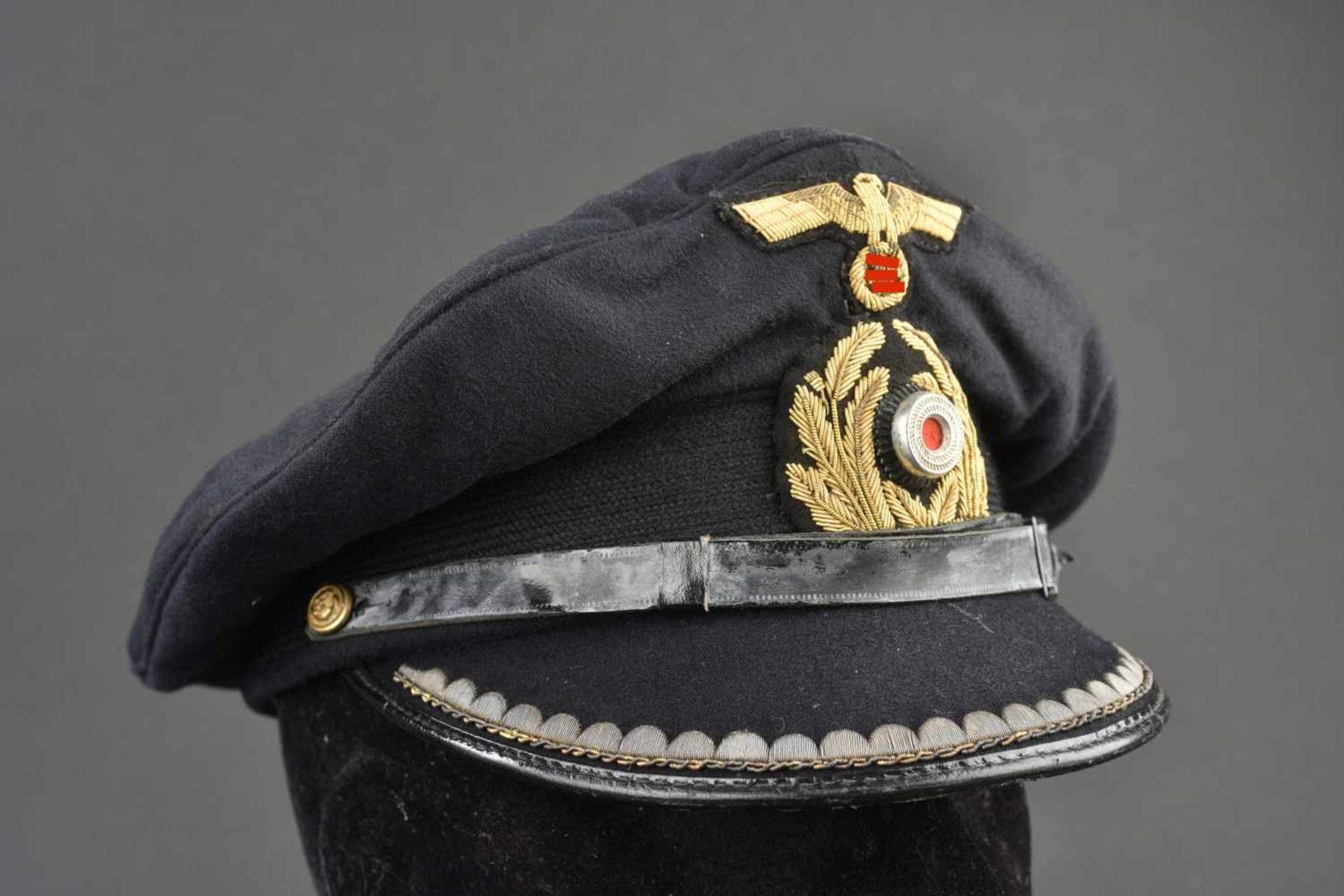 Casquette d'officier subalterne de la Kriegsmarine En drap bleu marine. Aigle et cocarde en - Bild 2 aus 4