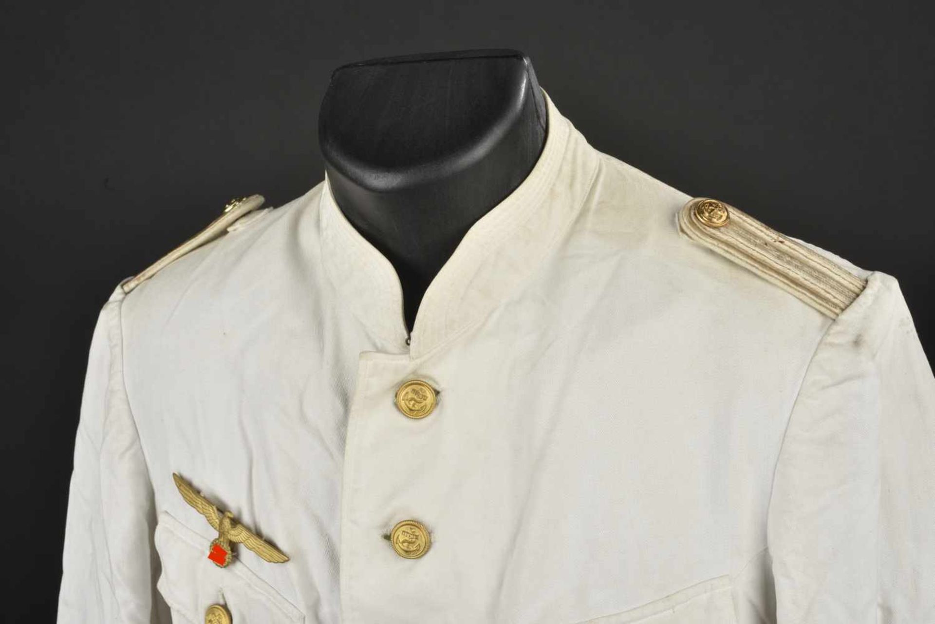 Veste blanche d'été du 1er modèle pour officier et officier marinier de la Kriegsmarine En tissu - Bild 4 aus 4