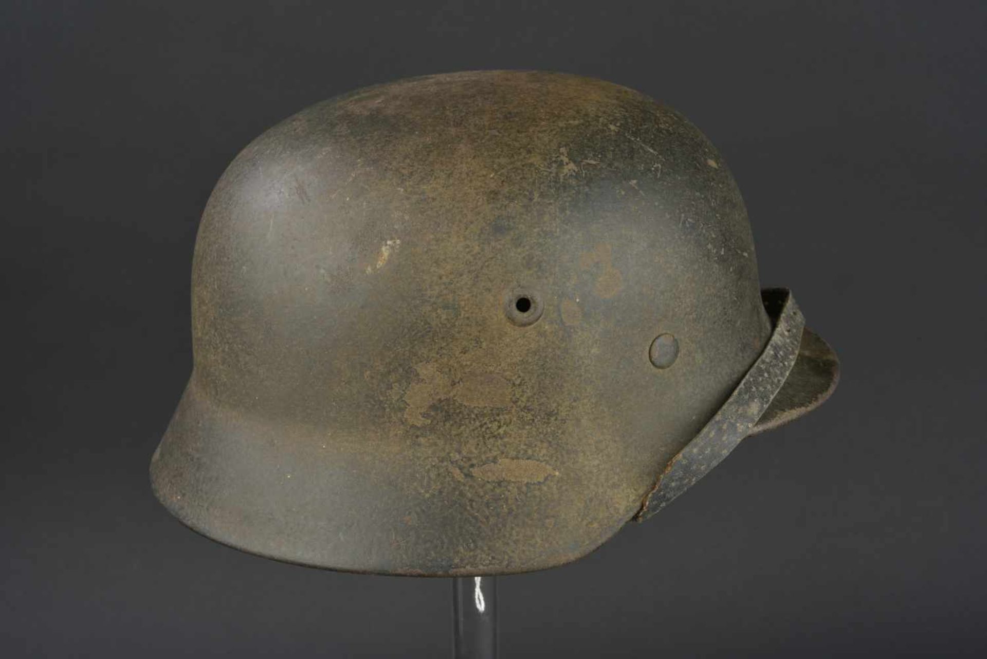 Casque allemand de la Heer provenant de Sotteville les Rouen Modèle 40, fabrication Quist, taille - Bild 3 aus 4