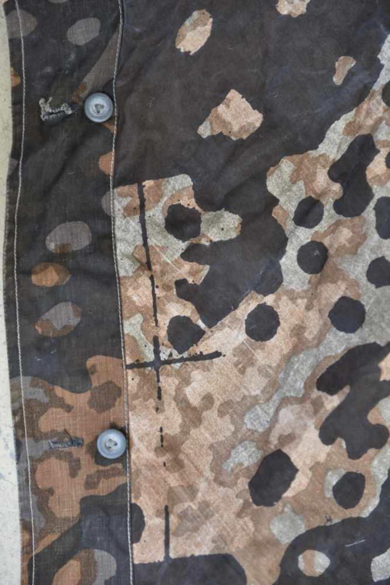 Toile de tente de la Waffen SS numéro 4 Camouflage été et automne, coupon côté été marqué 4. - Bild 4 aus 4