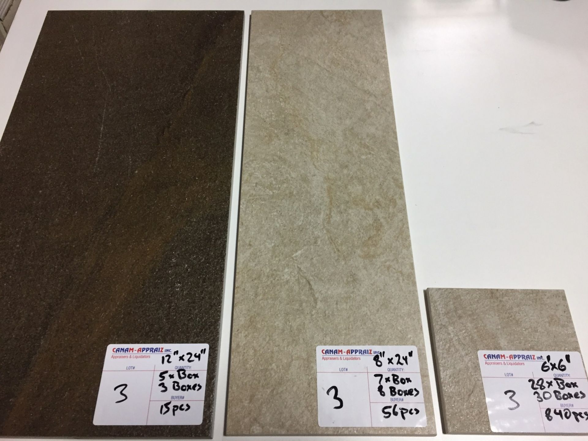 MIXED LOT - 3 ITEMS - #1. 12"X24" STONE EFFECT BASALTINA COLOUR BODY PORCELAIN TEXTURED TILE MADE IN - Image 2 of 6