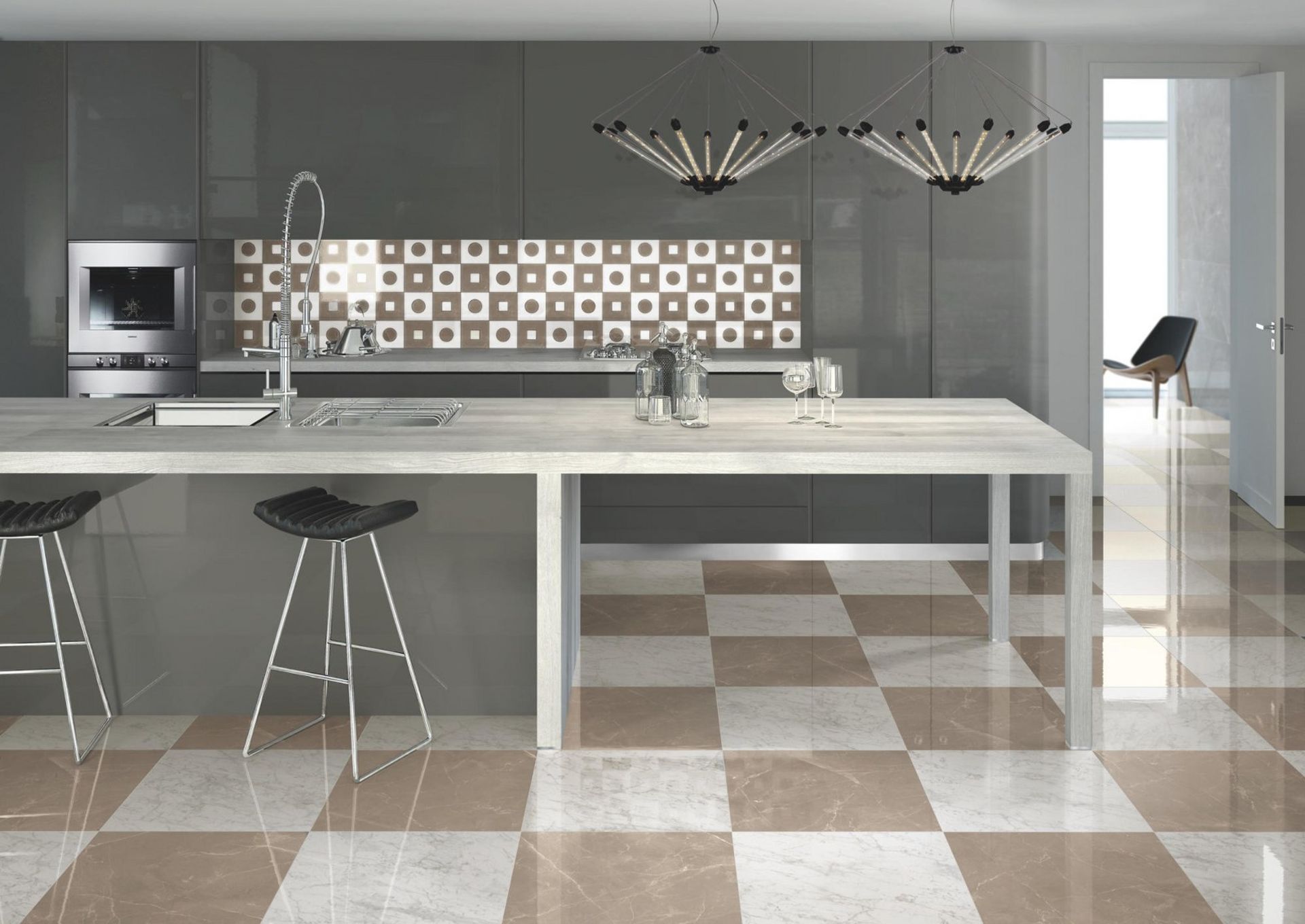 12"X24" MARMOKER PULPIS TORTORA COLOUR BODY GLAZED PORCELAIN POLISHED TILE MADE IN ITALY BY - Image 4 of 5