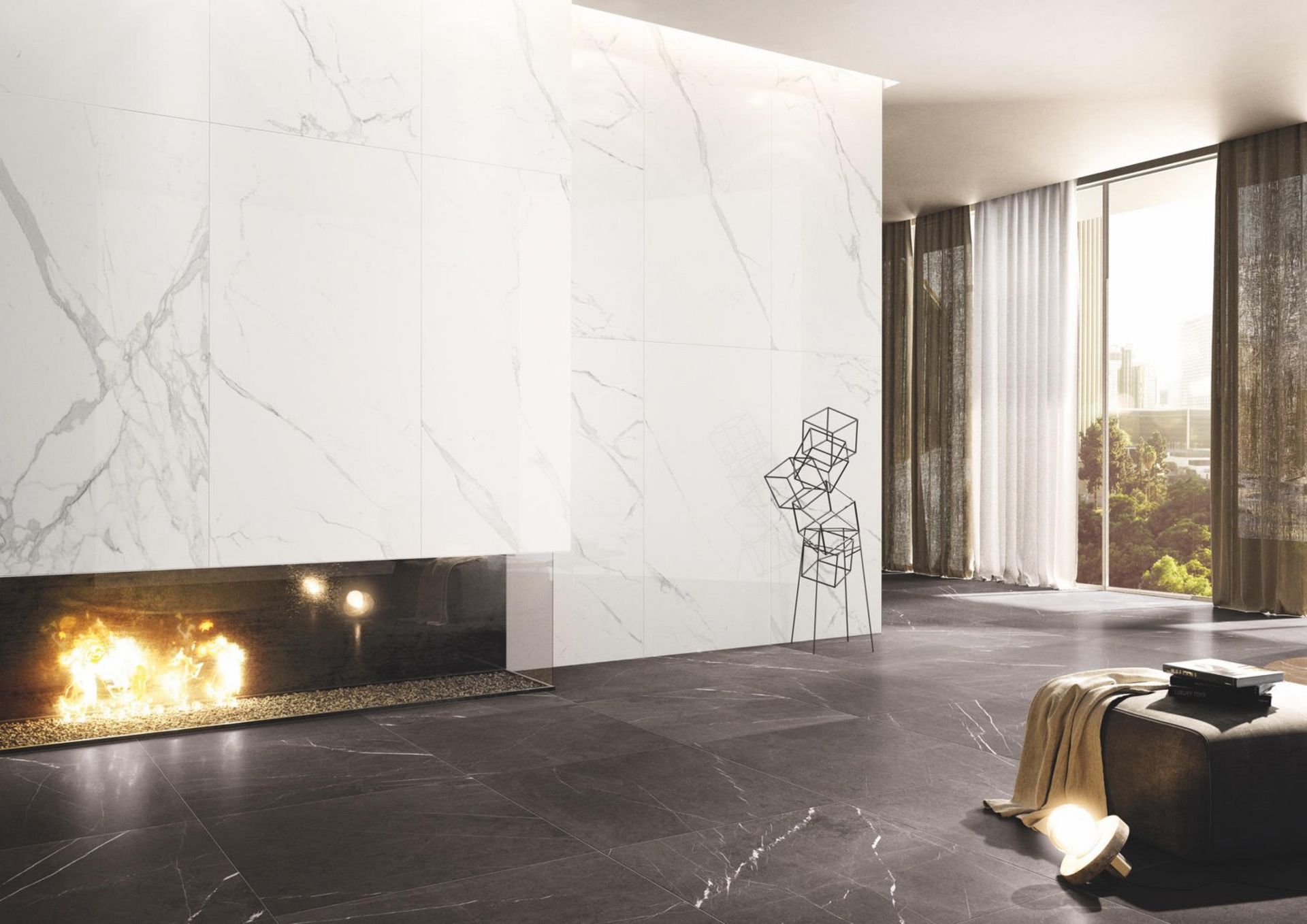 12"X24" MARMOKER STATUARIO GRIGIO COLOUR BODY GLAZED PORCELAIN POLISHED TILE MADE IN ITALY BY - Image 4 of 5