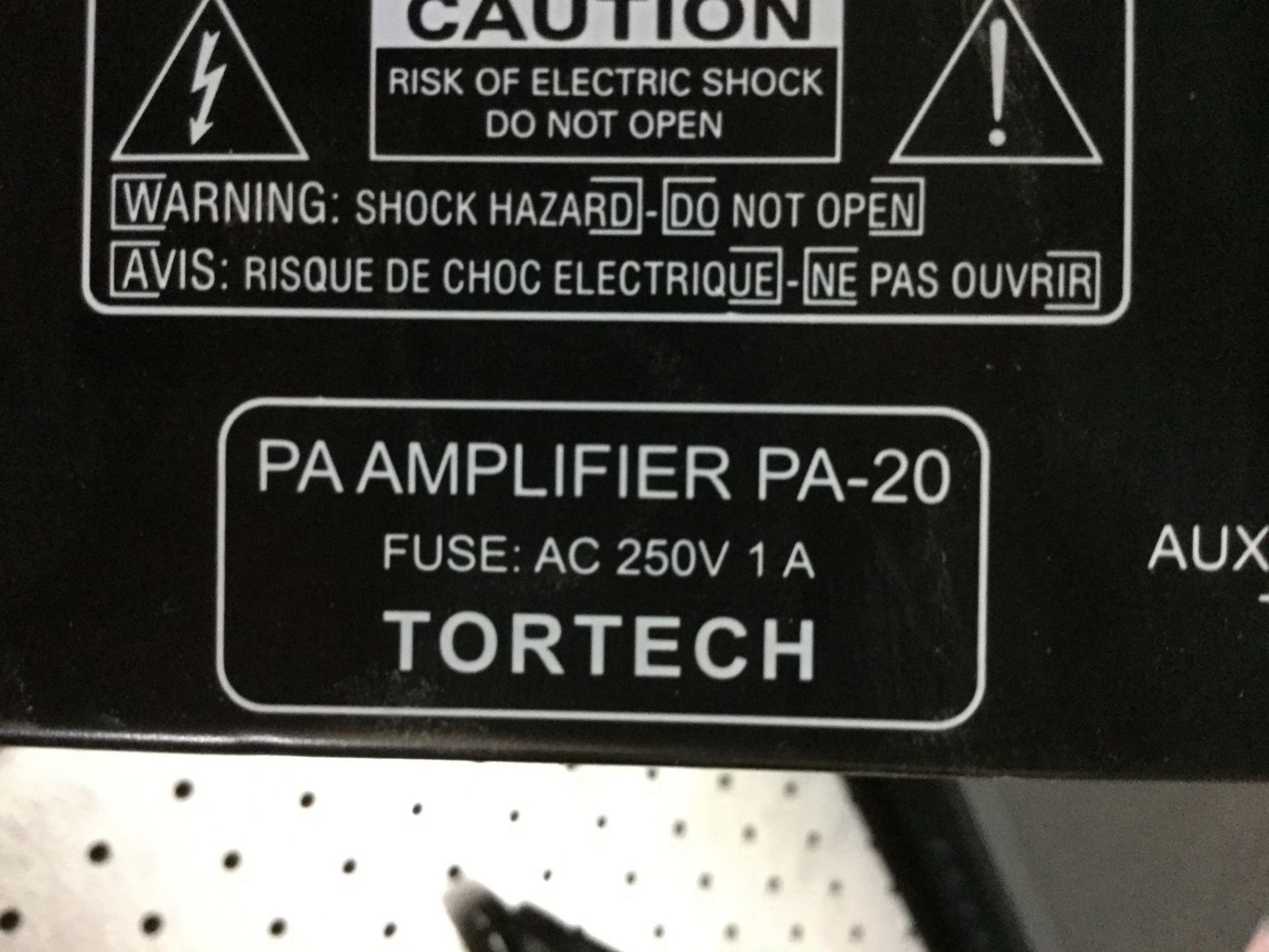TORTECH PA AMPLIFIER PA-20 - Image 2 of 2