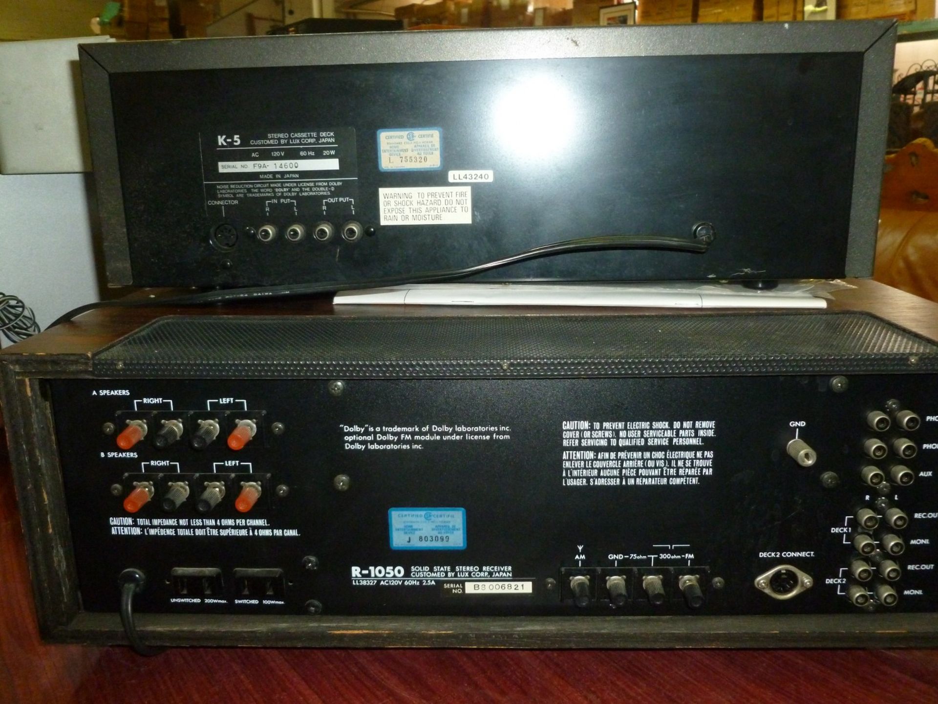 LUXMAN K-5 AMPLIER & TAPE DECK - Image 2 of 2