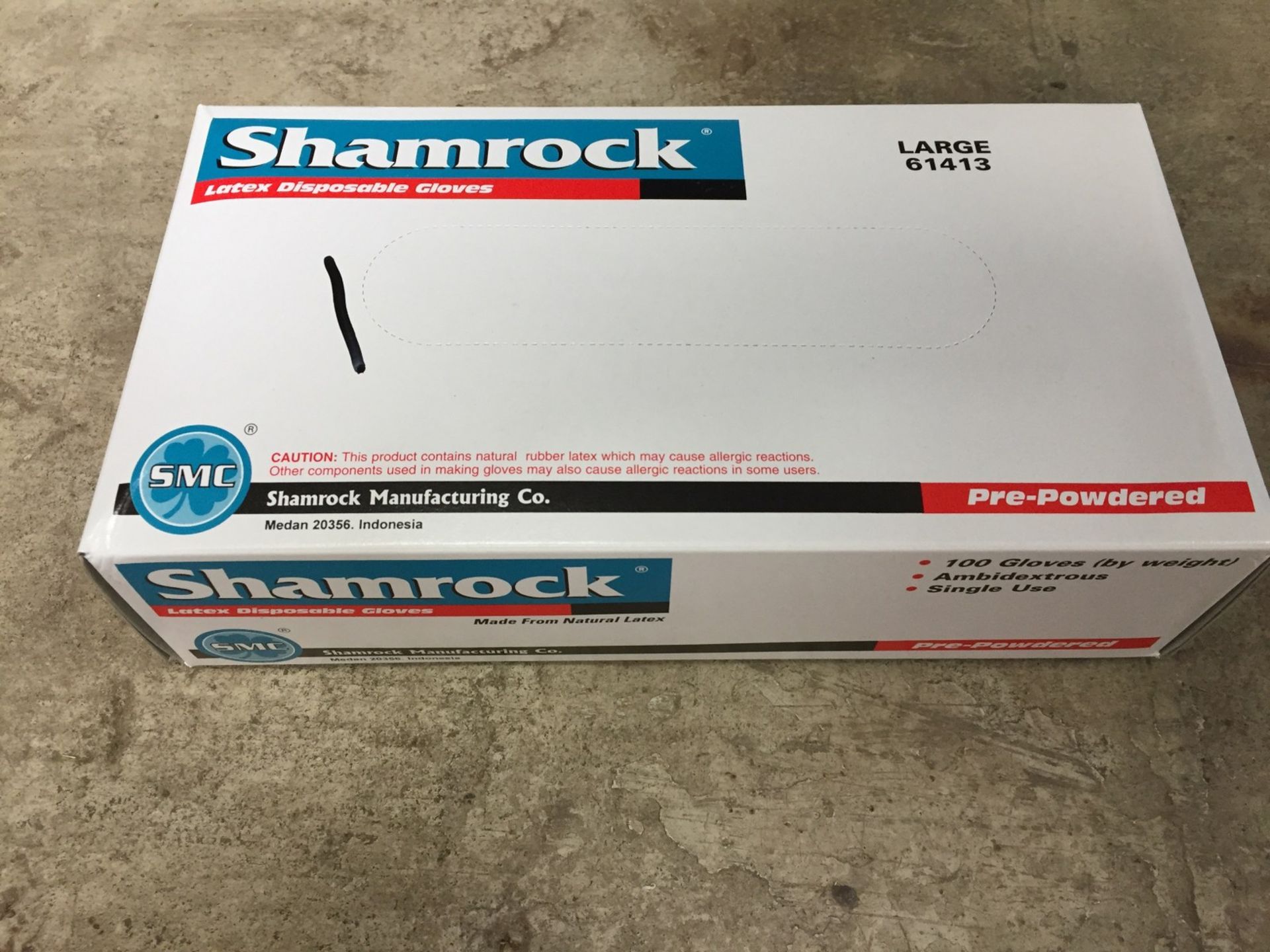 13 X SHAMROCK - 10 BOXES X 100 LATEX 61000 SERIES PRE POWDERED LARGE GLOVES - MODEL # 61413 - Image 2 of 3