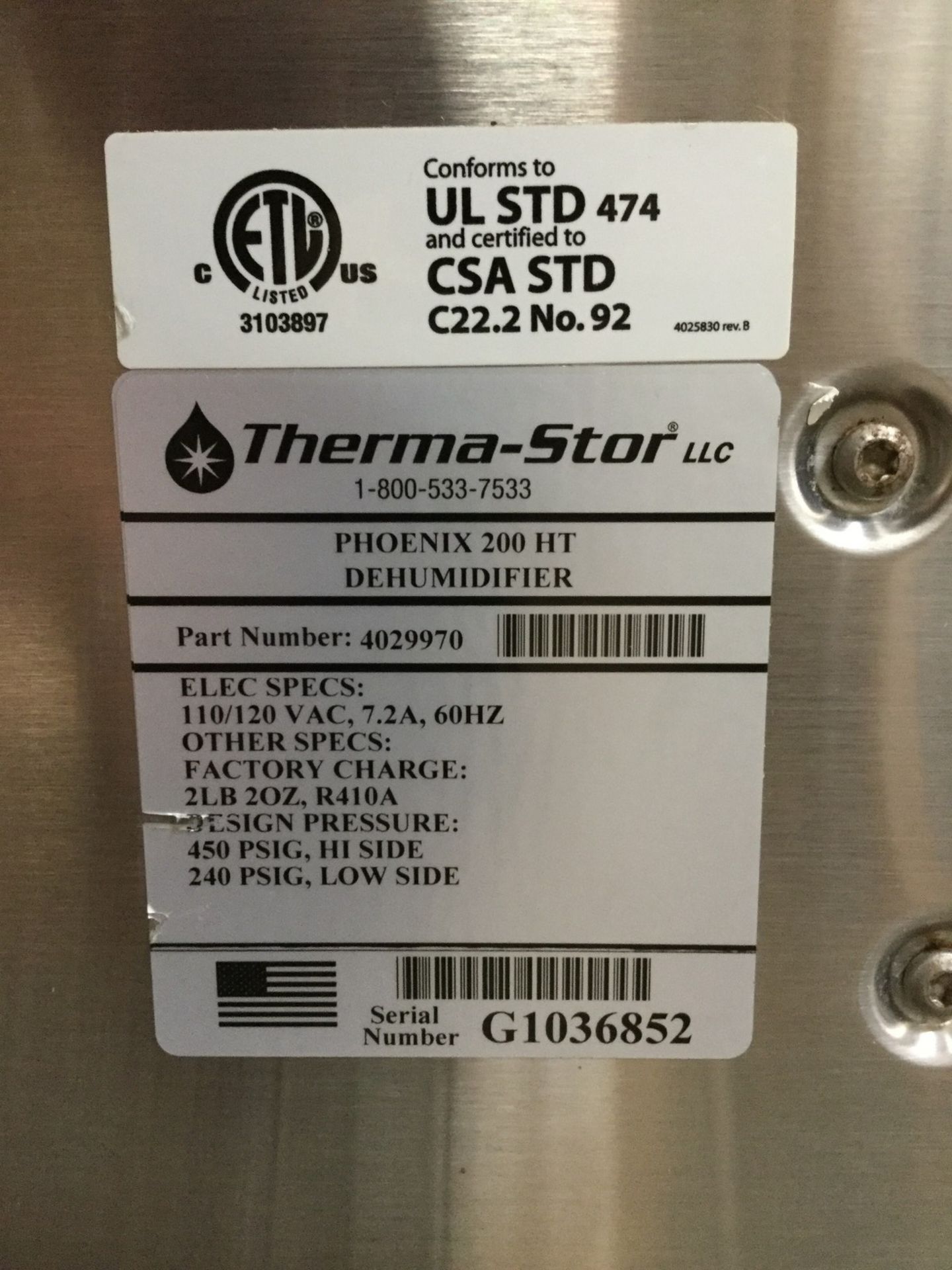 1 X THERMA-STOR - PHOENIX 200HT - LOW GRAIN REFRIGERANT, HIGH TEMPERATURE PROFESSIONAL - Image 3 of 3