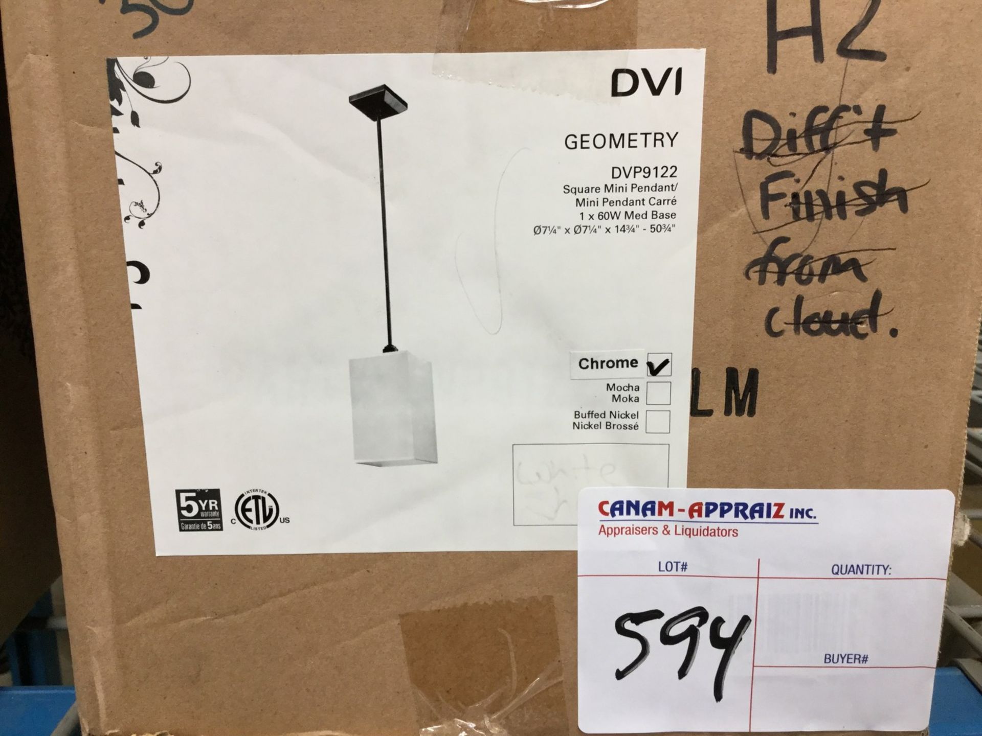 1 X DVI LIGHTING - GEOMETRY LIGHT FXTURE - MODEL # DVP9122