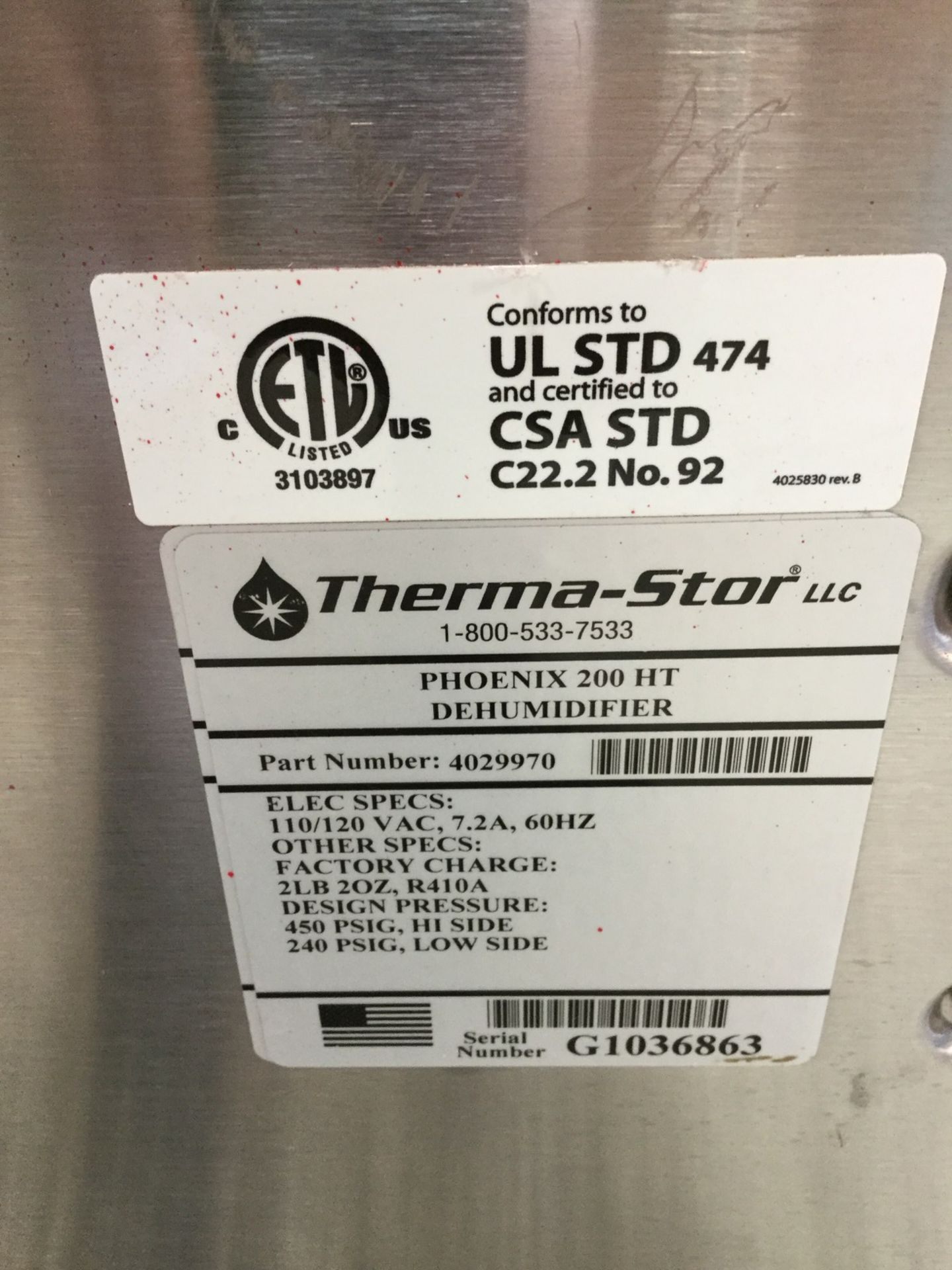 1 X THERMA-STOR - PHOENIX 200HT - LOW GRAIN REFRIGERANT, HIGH TEMPERATURE PROFESSIONAL - Image 3 of 3