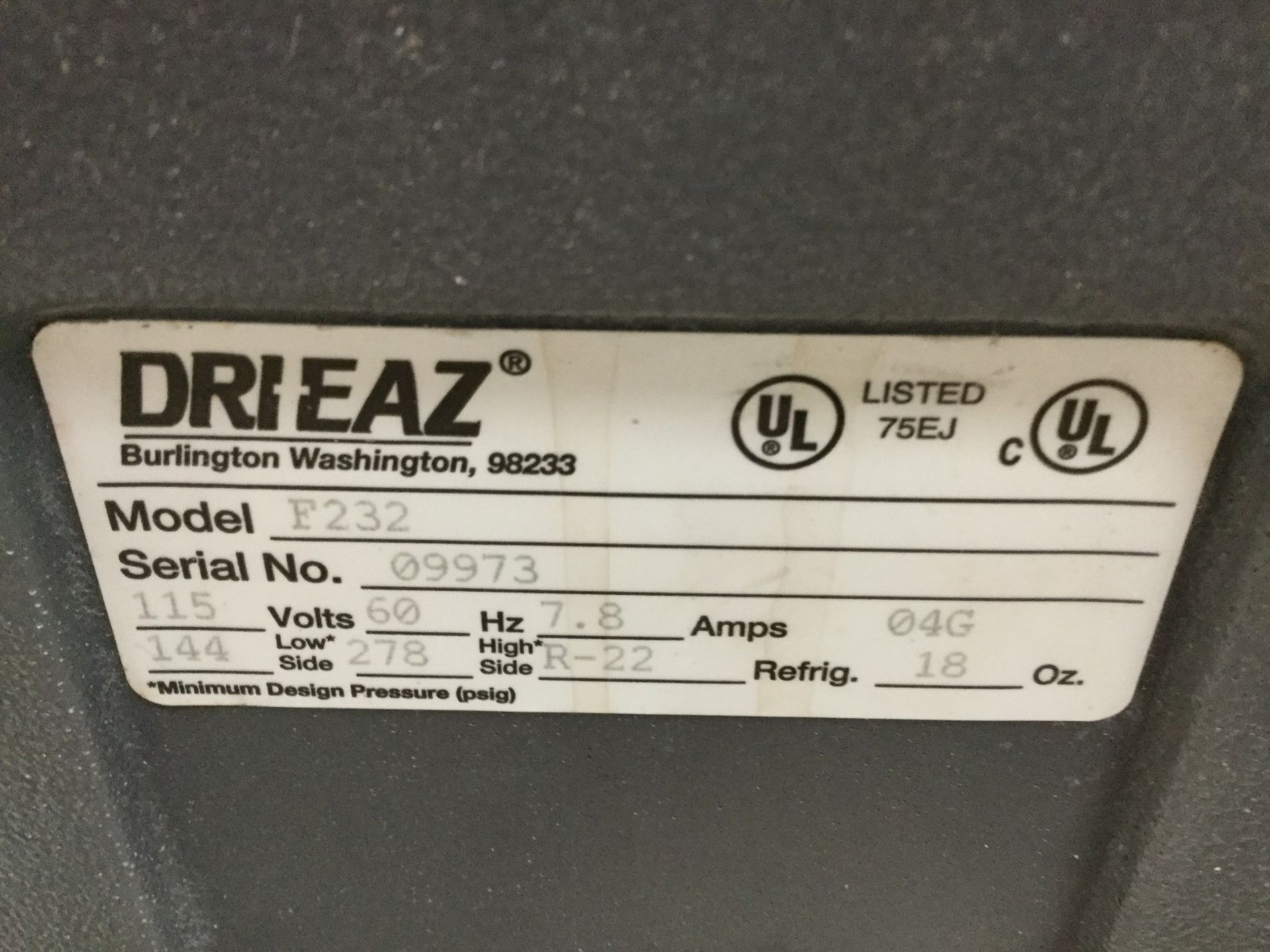 1 X DRI-EAZ - LGR 2000 LOW GRAIN REFRIGERANT DEHUMIDIFIER - MODEL # F232 - Image 4 of 4