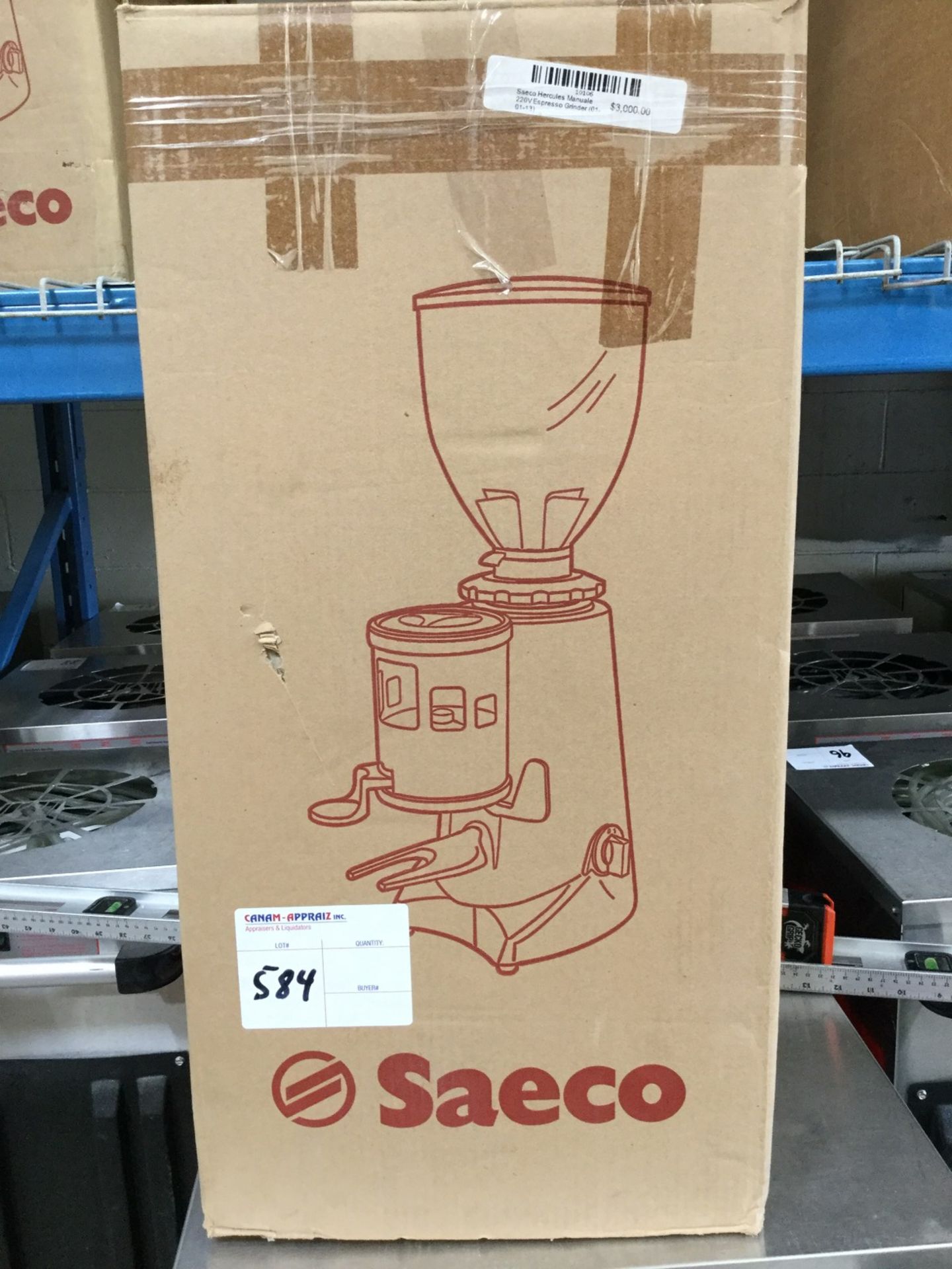 1 X SAECO - HERCULES MANUAL COFFEE GRINDER (SILVER) - MODEL # DG002