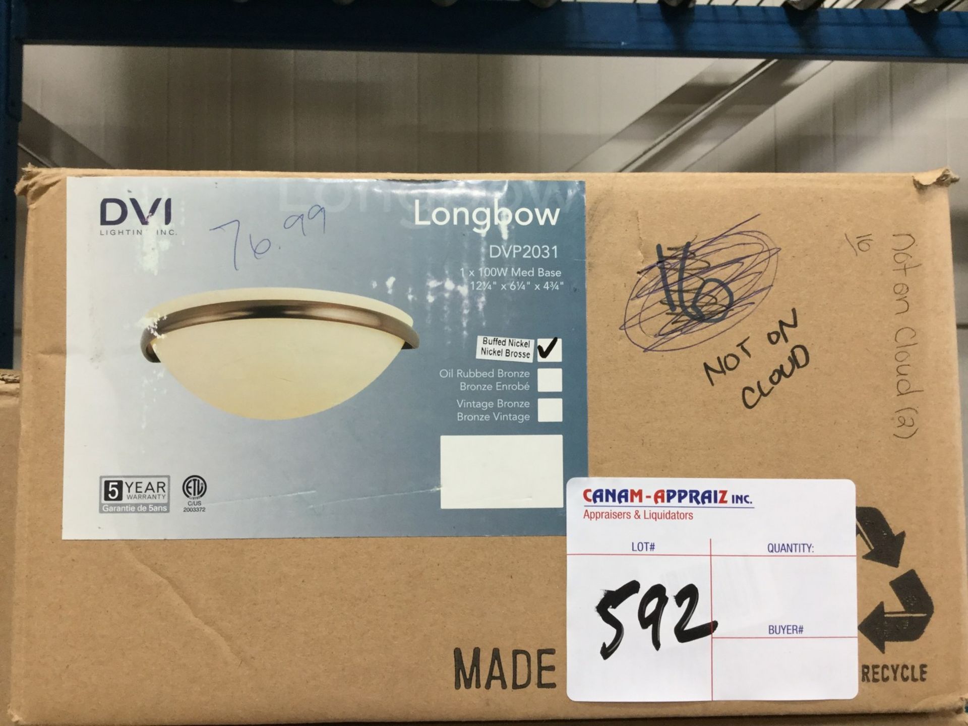 1 X DVI LIGHTING - LONGBOW LIGHT FIXTURE - MODEL # DVP2031