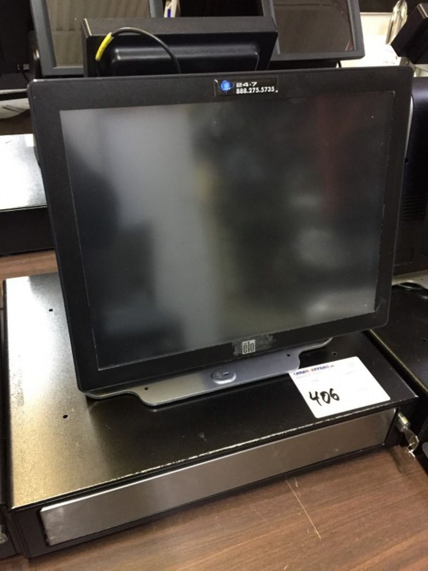 ELO TOUCH SYSTEMS - 19 INCH ALL-IN-ONE TOUCH SCREEN POS COMPUTER - MODEL# E566232 W/CASH TILL