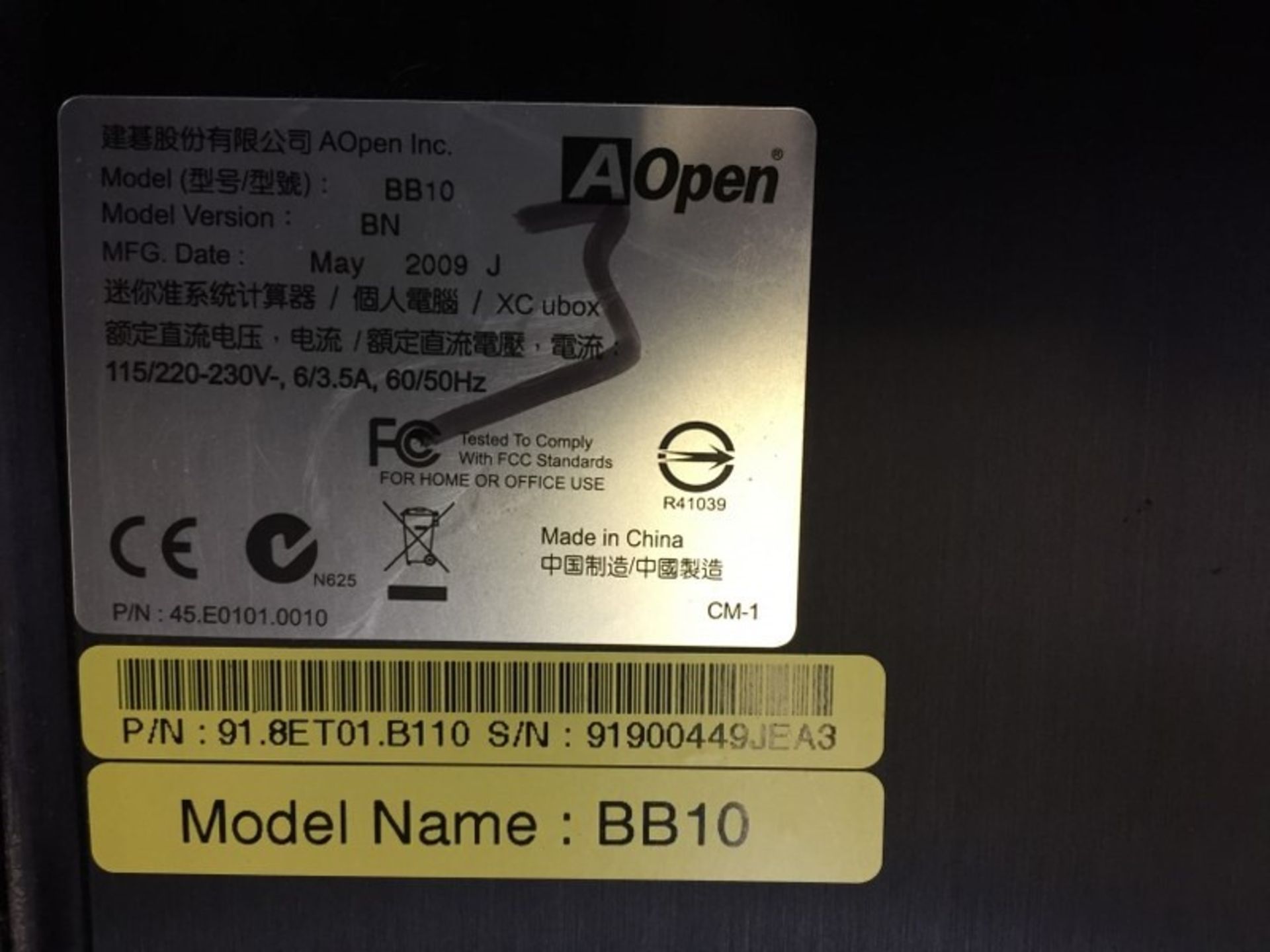 AOPEN - MODEL BB10 - BN CPU - Image 2 of 2