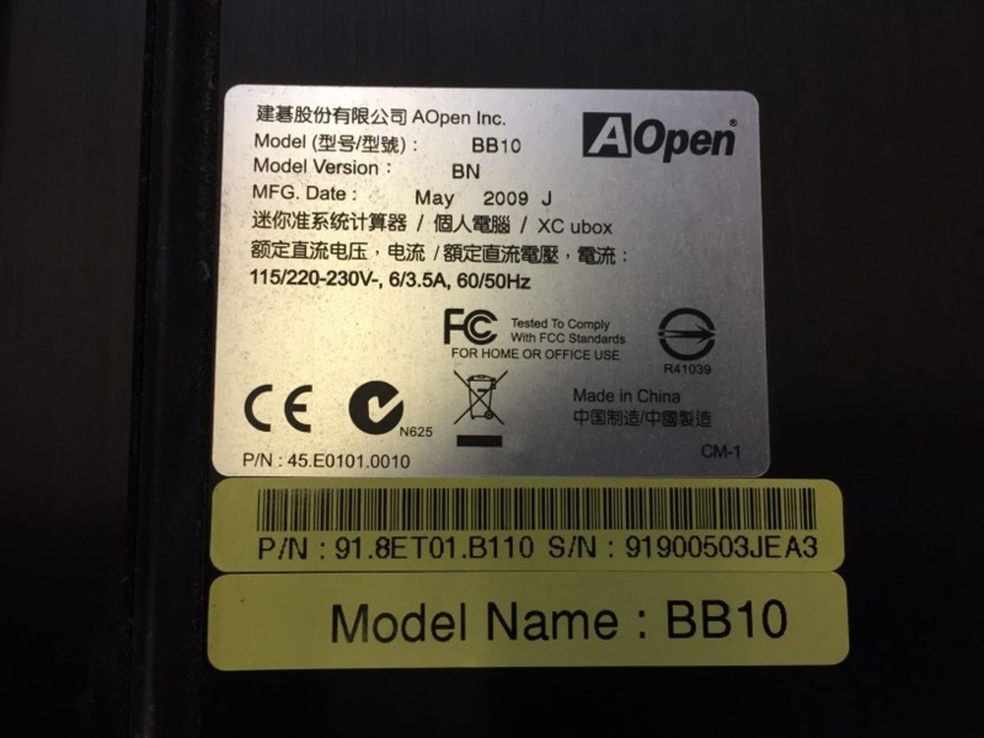 AOPEN - MODEL BB10 - BN CPU - Image 2 of 3