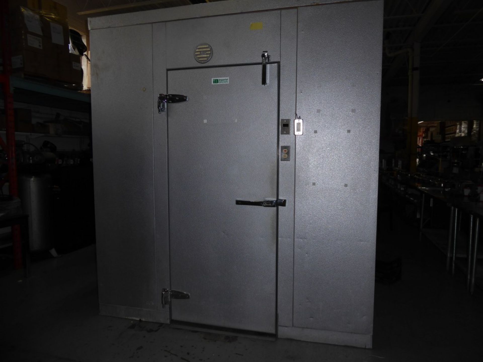 IMPERIAL BROWN - 12' X 8' INSULATED WALK IN FREEZER W/CLIMATE CONTROL REFRIGERATION SYSTEM &
