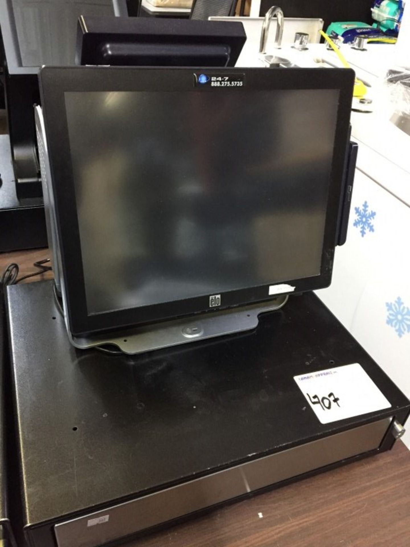 ELO TOUCH SYSTEMS - 19 INCH ALL-IN-ONE TOUCH SCREEN POS COMPUTER - MODEL# E566232 W/CASH TILL