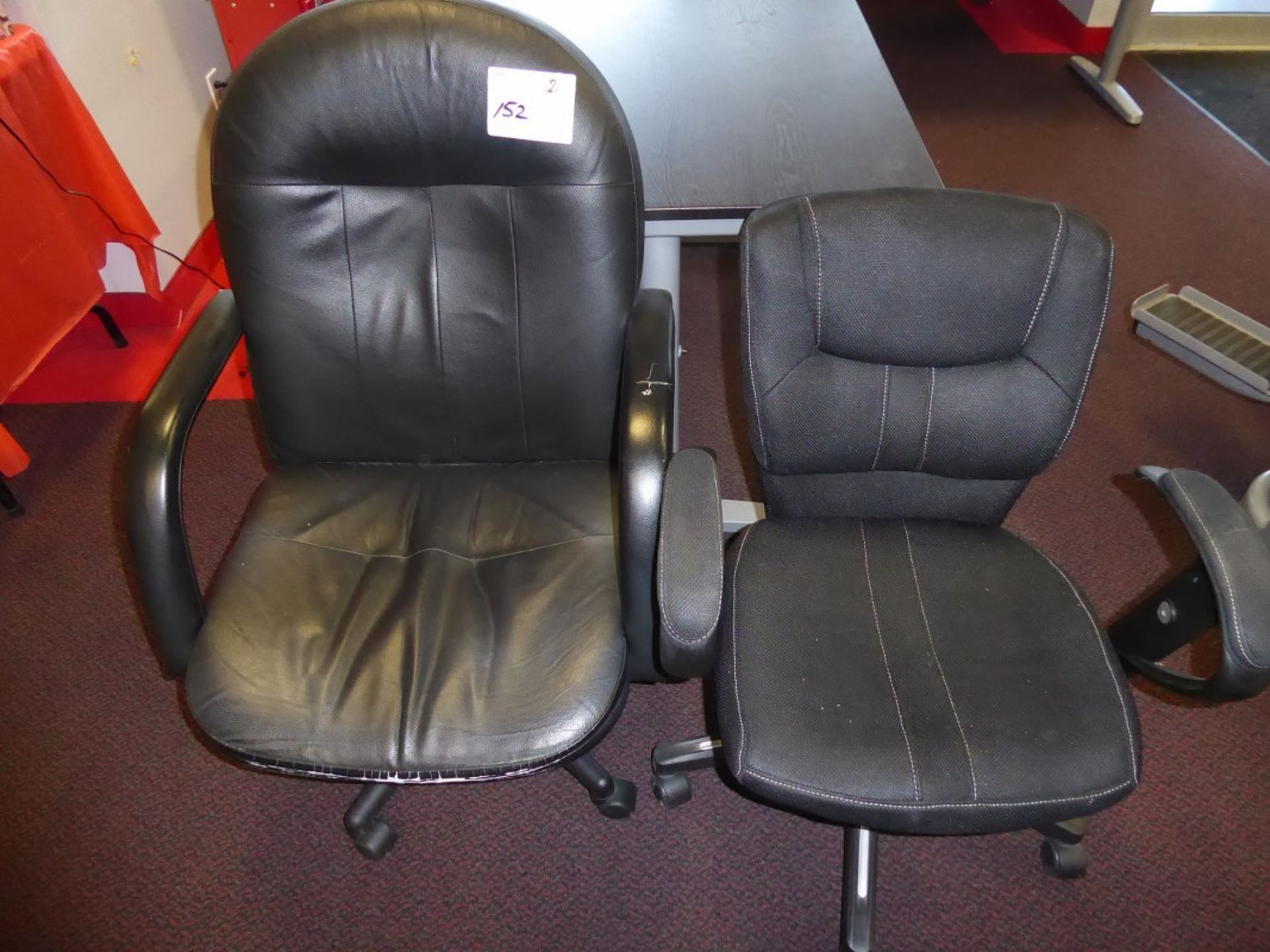 SWIVEL DESK CHAIRS - BLACK - 2PCS