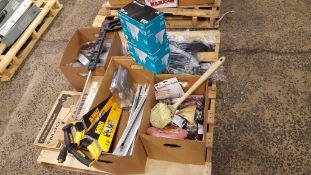 Lot of assorted bungee cords, duct tape, gas dispenser nozzles, antenna, pressure washer gun, etc.