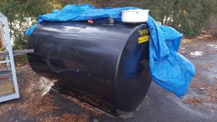 Bristol fuel tank, horizontal, 4' diameter x 6' +/- long, empty, used for used engine oil