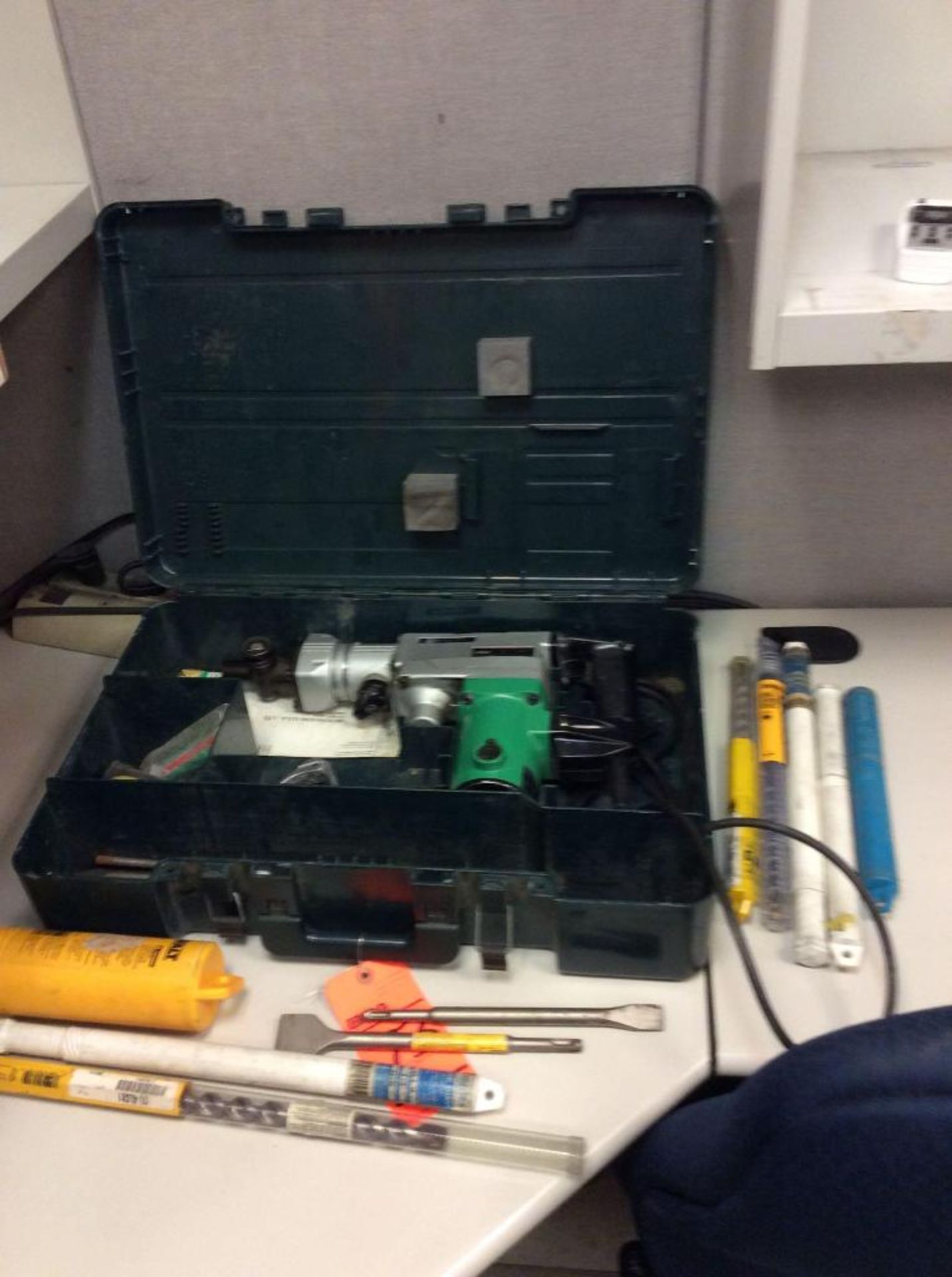 Hitachi DH38YE 1 1/2" electric rotary hammer with case and assorted bits, etc.