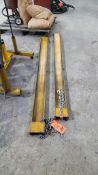 (1) pair of 6' forklift fork extensions