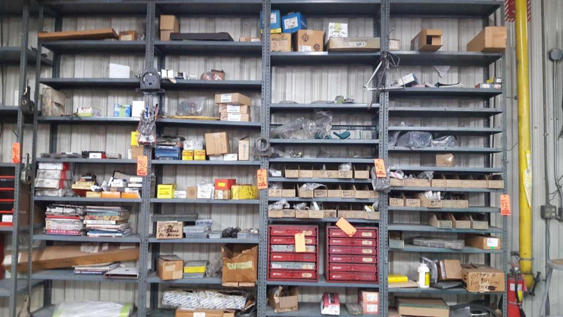 Lot of assorted truck parts including all contents on shelving - EXCLUDES parts cabinets and shelvin