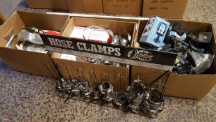 Lot of assorted clamps and holders, etc.