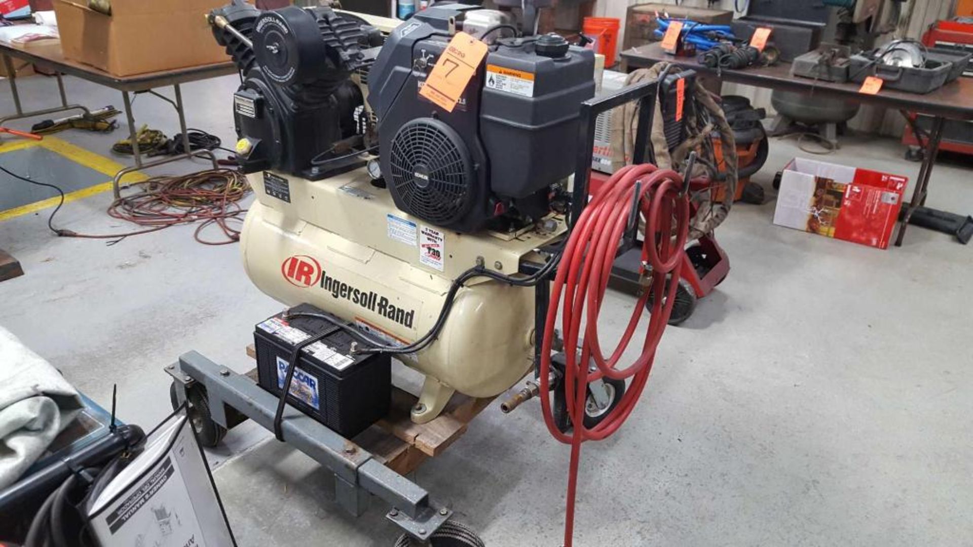 Ingersoll Rand 2475 portable, gasoline powered, rotary screw air compressor with Kohler Command Pro