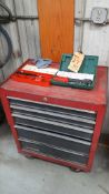 Lot of assorted tools with 5 drawer tool box