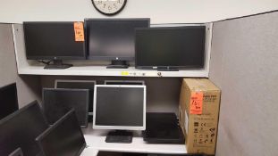 Lot of (16) assorted monitors, and (8) assorted key boards - Buyer must take all