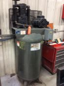 American IMC Inc. 330V 5 HP air compressor with 80+/- gallon vertical air holding tank, 1 PH, s/n 58