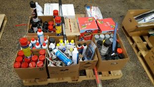 Lot of assorted (100 +) cans automotive sprays