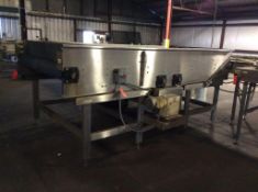 Stainless steel line accumulation system including 12" x 6' wide accumulating bed, and 8', 10', and