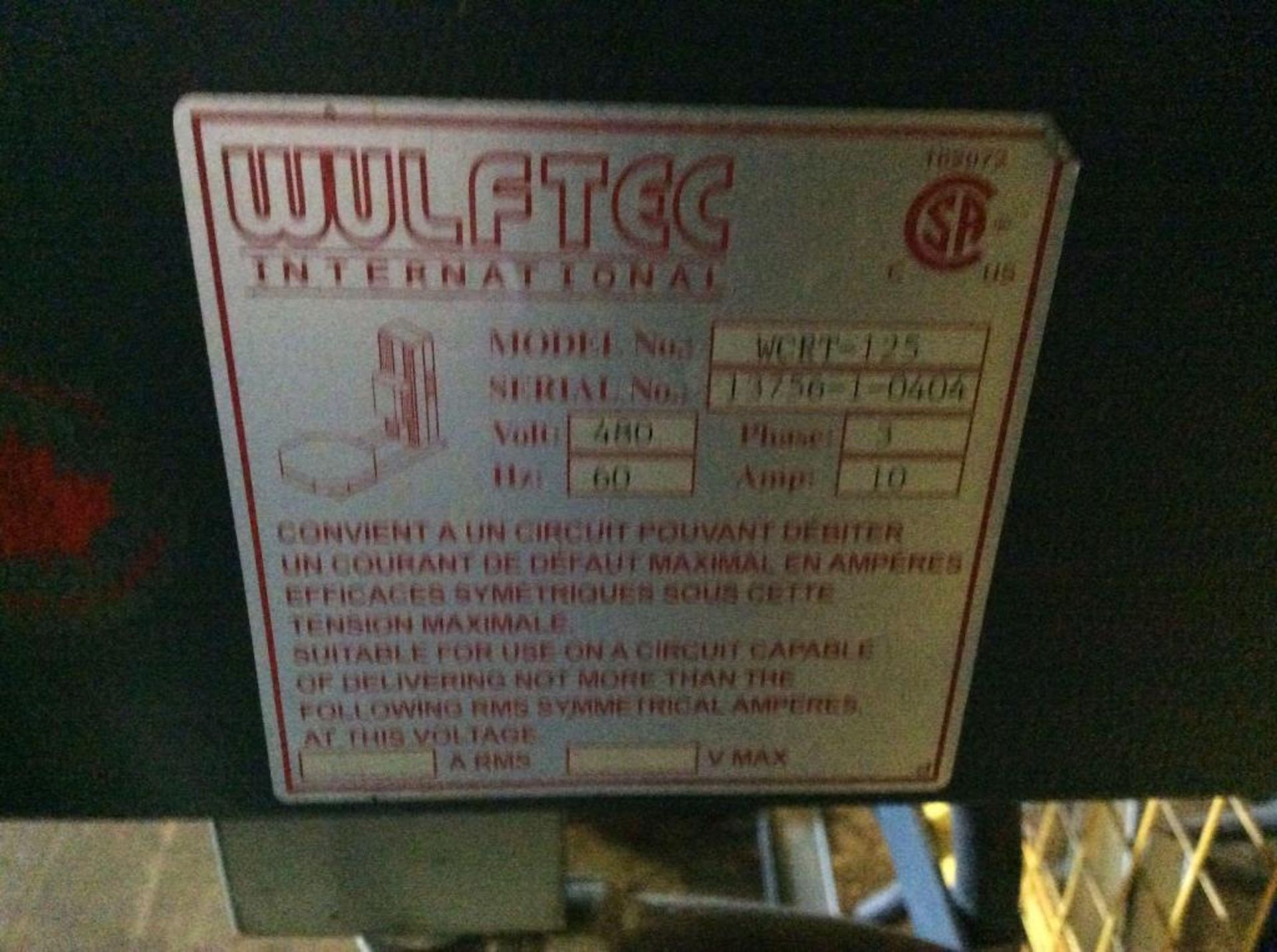 Wulftec Automatic Floor Mounted Orbital Stretch Wrapper, mn WCRT-125, sn 13756-1-0404, capable of 60 - Image 5 of 5