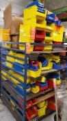 Lot of assorted plastic totes - cart excluded