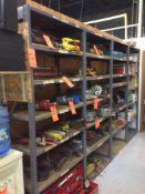 Lot of (10) assorted sections of metal shelving - no contents, late delivery (see auction supervisor