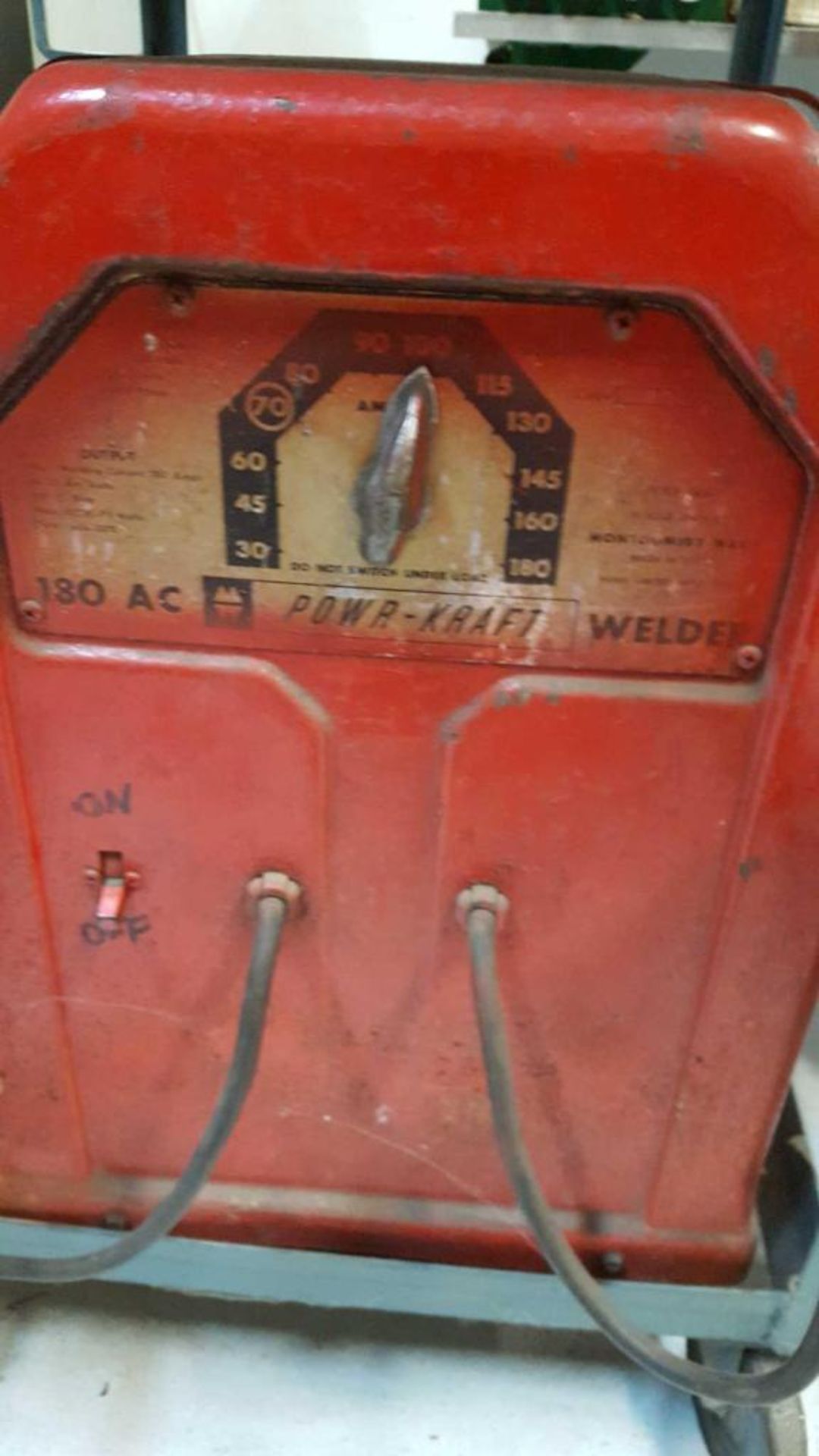 Power-Kraft 180 AC welder with cart, welding rods, and wire - Image 2 of 2