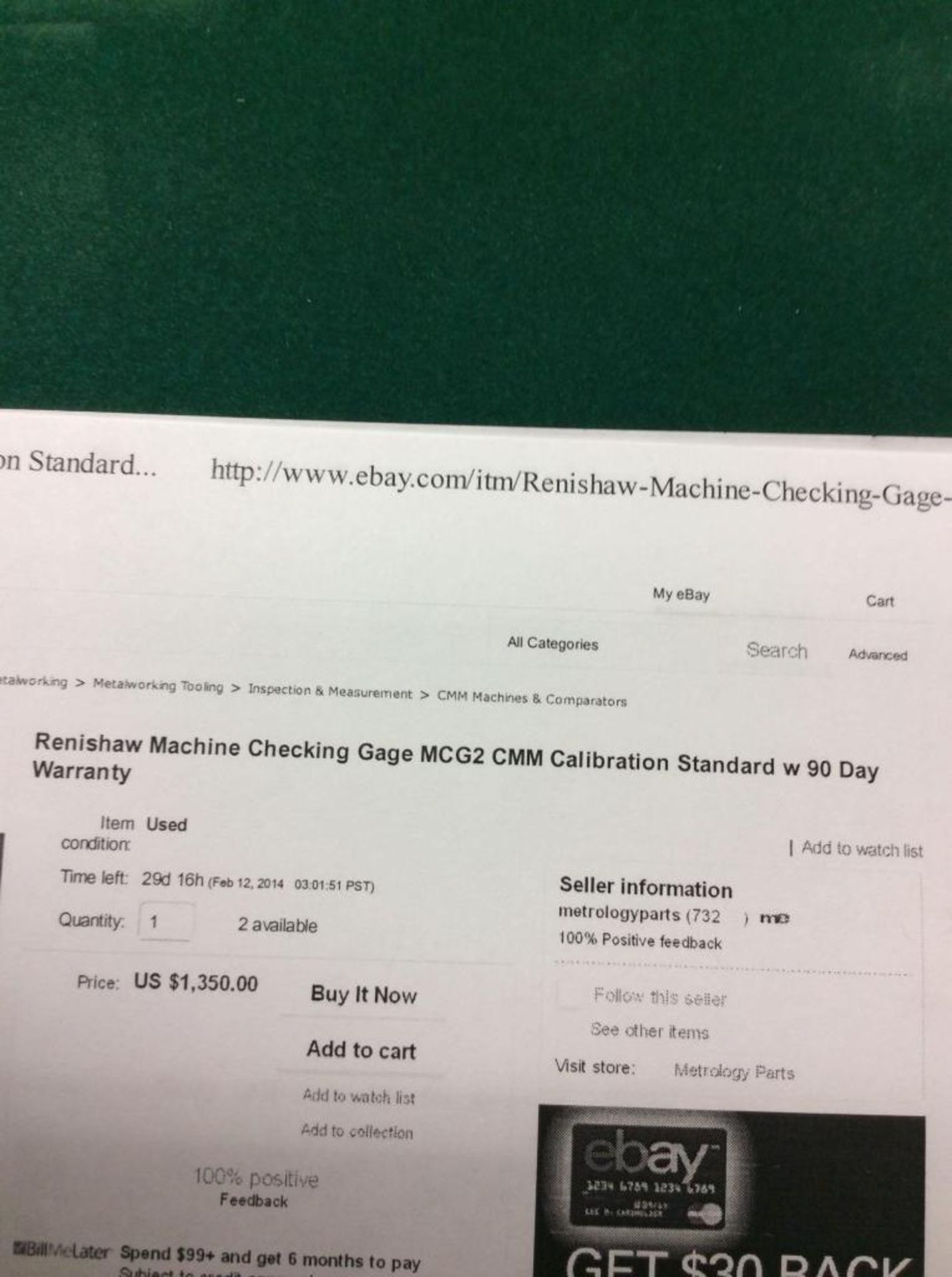 Renishaw Machine Checking Gage MCG2 CMM Calibration Standard. - Image 3 of 3