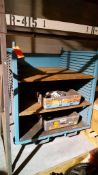 4' x 4' x 5' high portable metal shop cart with adjustable plywood shelves - no contents